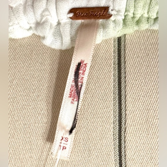 Free People Stroll in Kyoto Tie Dye Crop Top White and Green Off Shoulder or On - Picture 7 of 7